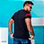 Camiseta masculina com recorte e logomania - Imagem 3