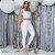 Calça skinny branca com suspensório - Imagem 1