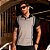 Gola polo masculina preta com recorte cinza e logomania - Imagem 1