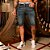 Bermuda jeans masculina escura modelo clássico - Imagem 5