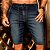 Bermuda jeans masculina escura com cordão para ajuste - Imagem 1