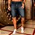 Bermuda jeans masculina escura com cordão para ajuste - Imagem 3