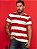 Camiseta Masculina Listrada com Gola V Total Conforto - Imagem 1