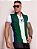 Camiseta Gola Polo Masculina Color Block Verde - Imagem 1
