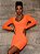 Vestido Manga Longa de Tule Laranja - Imagem 1