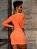 Vestido Manga Longa de Tule Laranja - Imagem 2