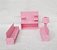 Kit Móveis Miniatura Pequeno Pintado Rosa 25 Peças - Imagem 2