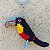 Tucano-de-bico-verde - chaveiro Pássaros Caparaó ponto-cruz - Imagem 1