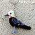 Pica-pau-de-cabeça-amarela - chaveiro Pássaros Caparaó ponto-cruz - Imagem 1