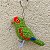 Papagaio-charão - chaveiro Pássaros Caparaó ponto-cruz - Imagem 1