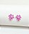 Brinco flor zirconia pink - Imagem 1