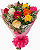 Buquê com 12 rosas coloridas - Imagem 1