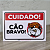 Placa de Sinalização em PVC 2mm - Cão Bravo (Bulldog) - Imagem 1