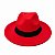 CHAPÉU DE VELUDO VERMELHO - FITA PRETA - Imagem 1