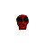 CAVEIRA COM FURO M VERMELHO COM STRASS PRETO - Imagem 2