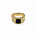 ANEL DOURADO PEDRA PRETO TAMANHO 20 - Imagem 1