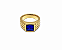 ANEL DOURADO PEDRA AZUL TAMANHO 18 - Imagem 1