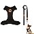 Kit Peitoral Mesh H Toh PP + Guia Alça Comfort 1,5m Para Cães Preto - Imagem 1