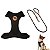 Kit Peitoral Mesh H Toh PP + Guia Corda 1,20m Para Cães Preto - Imagem 1