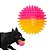 Bola Para Cães Espinho Com Som Jambo Pet Rosa e Amarelo M - Imagem 1