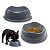 Kit Comedouro e Bebedouro Para Cães e Gatos Stark Bowl 550ml Cinza - Imagem 1