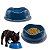 Kit Comedouro e Bebedouro Para Cães e Gatos Stark Bowl 550ml Azul Cobalto - Imagem 1