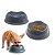Kit Comedouro e Bebedouro Para Cães e Gatos Stark Bowl 350ml Cinza - Imagem 1