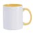 Canecas de Cerâmica Branca Com Interior/Alça Amarelo Para Sublimação 325ml - Imagem 1