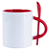 Canecas Para Sublimação de Cerâmica Branca Com Colher E Interior Vermelho 325ml - Imagem 1