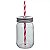 Copo/Frasco Com Canudo de Plástico Vermelho e Branco -  420ml - Imagem 2