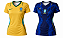 Baby Look Feminina Brasil 2026 Azul e Amarelo | Estilo Copa | Leve e Confortável | Dry Fit c/ Elastano - Imagem 2