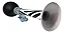 BUZINA FON FON ZEBRA METAL PRETO/BRANCO ELLEVEN - Imagem 1