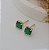 Brinco Quadrado Jade Banhado a Ouro 18K - Imagem 1