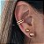 Brinco Piercing Fake Cravejado Banhado a Ouro 18K - Imagem 2
