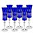 Jogo com 06 Taças de Cristal para Champagne 190ML - Cor Azul - Imagem 1