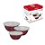 Conjunto Potes de Inox Redondo German Vermelho 03 peças ETILUX - Imagem 2