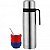 Garrafa Térmica Inox de 1 Litro com Cuia e Bomba MEGA STAR TM12C Prata com Vermelho e Azul - Imagem 1