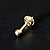 Piercing Microbel de Orelha de Ouro 18k 750 com Pedra Redonda - Imagem 3