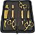 Kit Beleza com 03 Tesouras Furta Cor Fio Laser Fio Navalha Desfiadeira + Navalha + Estojo - Imagem 3