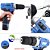 Furadeira Elétrica sem Fio 16.8V Pilha de Iões de Lítio Adaptador 100 ~ 240V AC - Cor Azul com Preto - Imagem 4