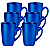Jogo de Canecas de Vidro Cusco Azul 200ml 06 peças ETILUX - Imagem 1