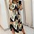 Vestido Chemise Manga Longa Casual Holiday Geométrico Midi - Imagem 1