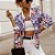 Jaqueta Feminina Curta Vintage Floral Print Casual - Imagem 3