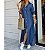 Maxi Vestido Camisa Elegante Azul Jeans - Imagem 1