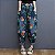Calça Jeans Capri Cintura Alta Elástico Floral - Imagem 2