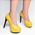 Sapato Meia Pata TORRICELLA Amarelo Verniz Salto 13cm - Imagem 5