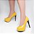 Sapato Meia Pata TORRICELLA Amarelo Verniz Salto 13cm - Imagem 6