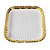 Bandeja de Porcelana Quadrada 15x15 cm Branca com Borda Dourada PRACAZA - Imagem 2