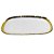 Bandeja de Porcelana Retangular 28x18 cm Branca com Borda Dourada PRACAZA - Imagem 1