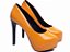Sapato Meia Pata TORRICELLA Laranja Verniz Salto 13cm - Imagem 1